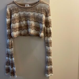 Princess Polly - size 6 - brown and white crotchet top